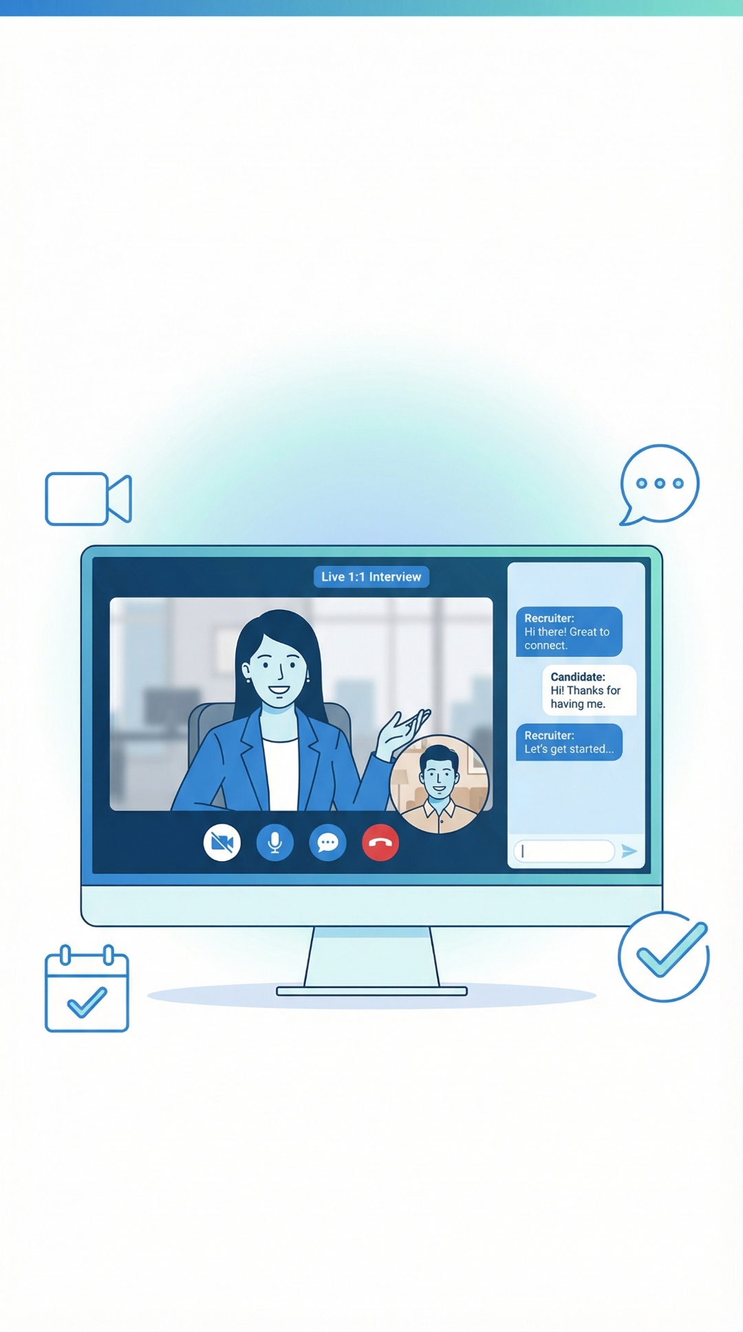 Live 1:1 video interview between recruiter and candidate on EasyVirtualFair